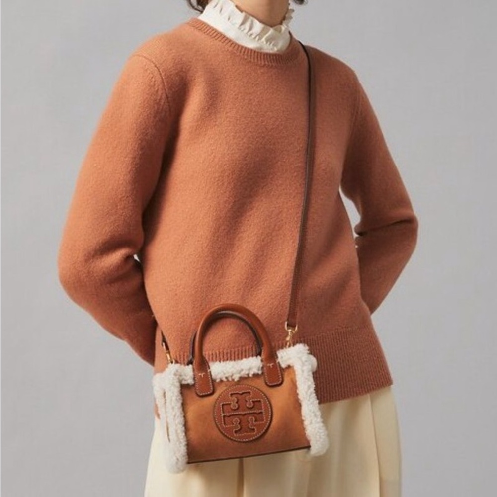 Tory Burch Ella Shearling Micro Tote